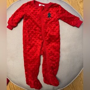 Baby Christmas Pajamas Footie Red 6mo